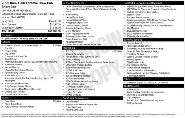 2022 RAM 1500 Laramie Crew Cab 4x4 5'7' Box