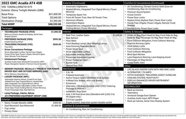 2022 GMC Acadia AWD AT4