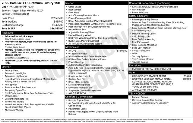 2025 Cadillac XT5 AWD Premium Luxury