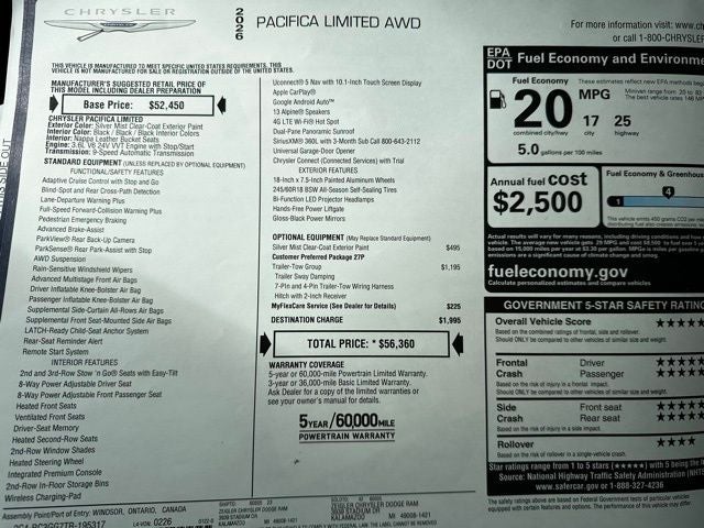 2026 Chrysler Pacifica PACIFICA LIMITED AWD