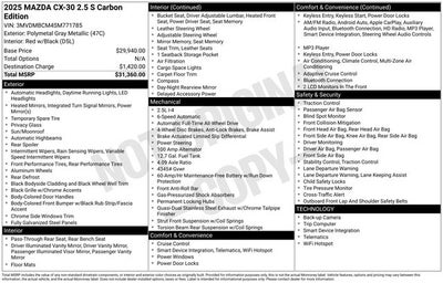 2025 Mazda Mazda CX-30 2.5 S Carbon Edition