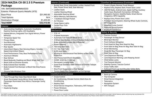 2024 Mazda Mazda CX-30 2.5 S Premium Package