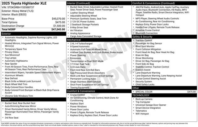 2025 Toyota Highlander Base