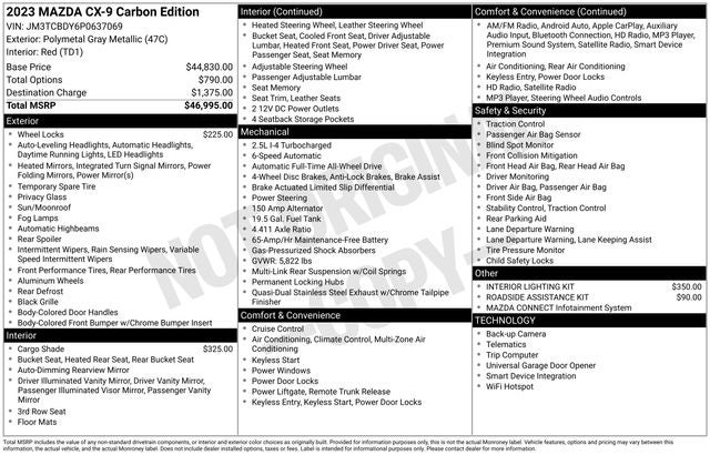 2023 Mazda Mazda CX-9 Carbon Edition