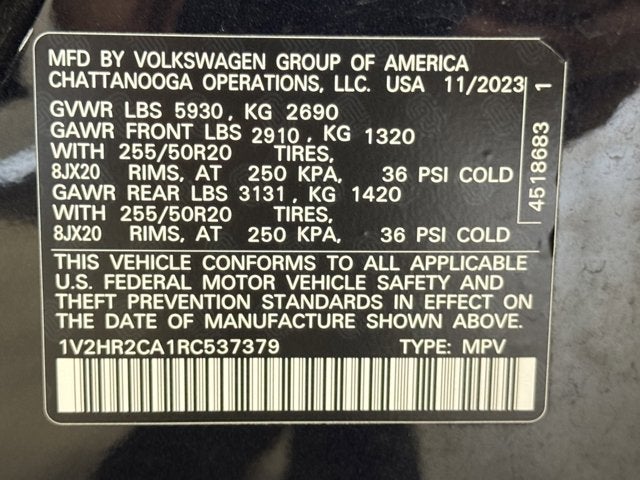 2024 Volkswagen Atlas 2.0T SE w/Technology