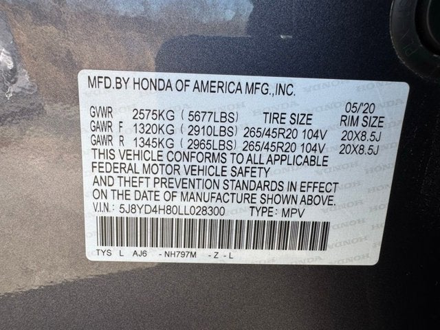 2020 Acura MDX w/Advance Pkg