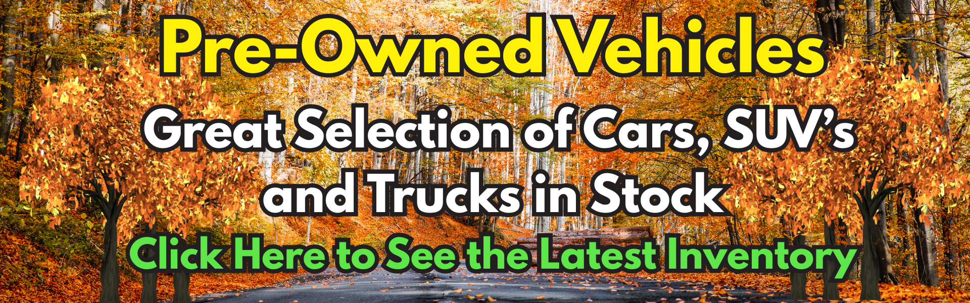 Fall pre owned banner Sept. 2026